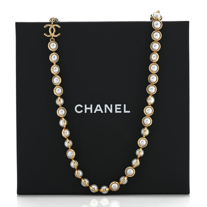 Chanel Pearl CC Necklace Gold 5 of 5