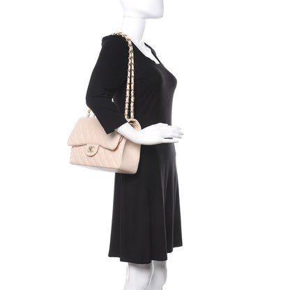 Chanel Caviar Quilted Jumbo Double Flap Light Beige 2 of 11