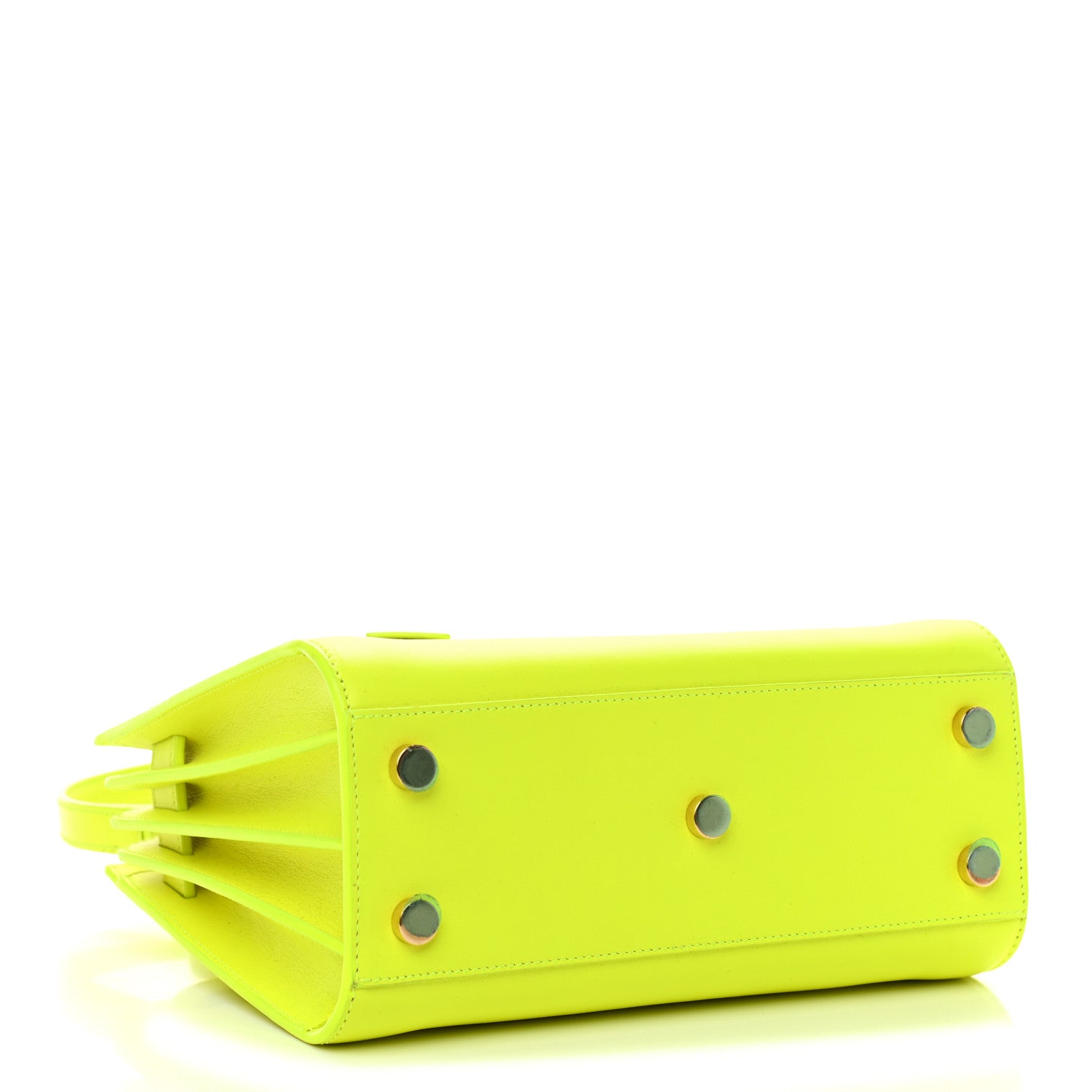 Saint Laurent Calfskin Nano Sac De Jour Neon Yellow 4 of 11