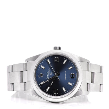 Rolex Stainless Steel 34mm Air-King Oyster Perpetual Precision Watch Blue 14000 3 of 9