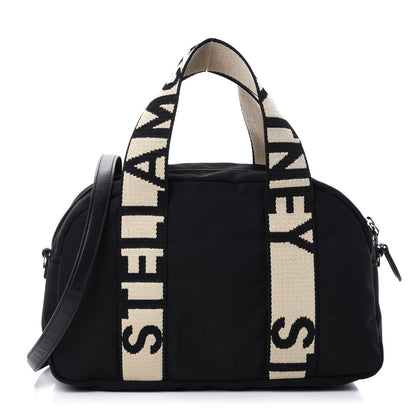 Stella McCartney Eco Nylon Logo Medium Boston Crossbody Black 1 of 11