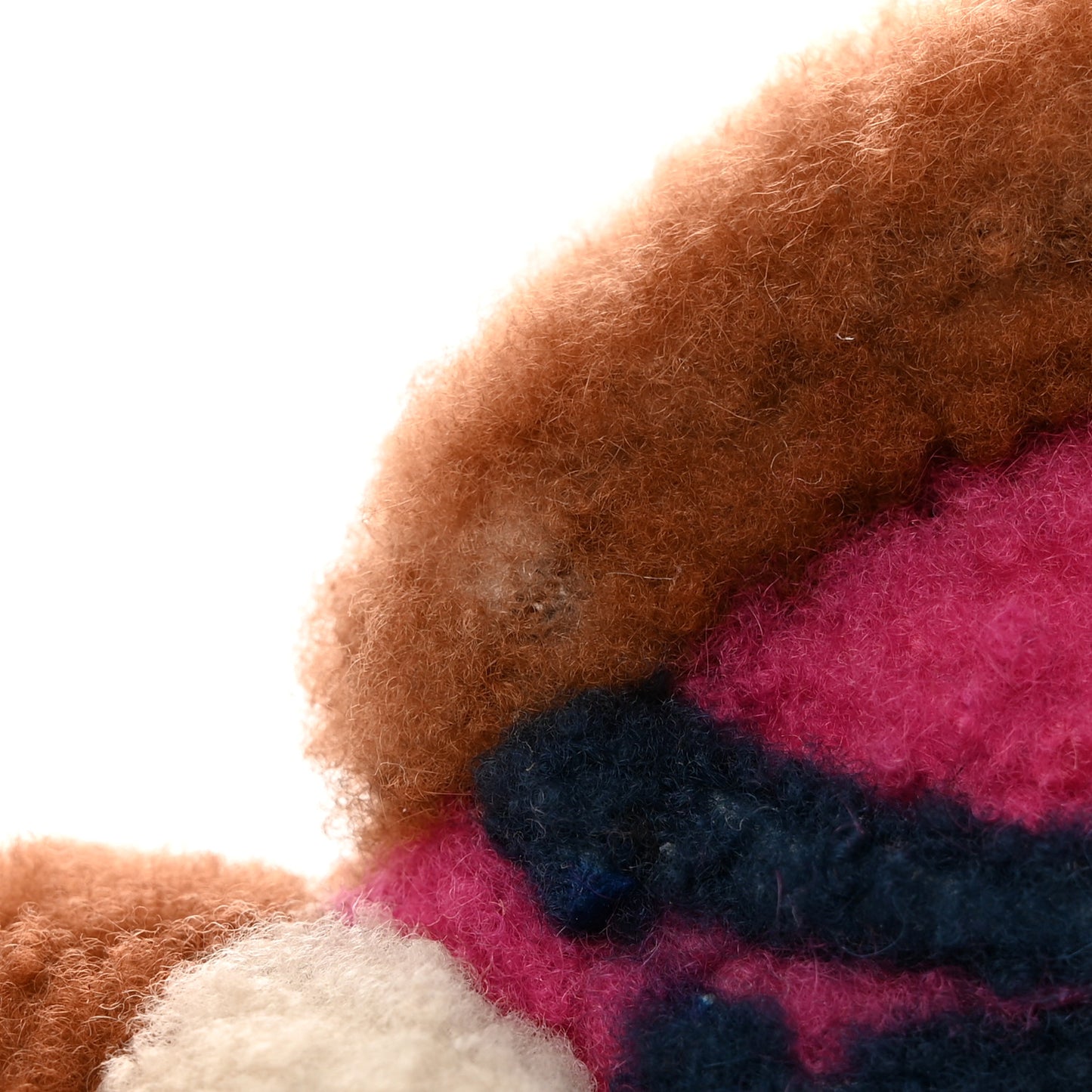 Shearling LV Teddy Bear Bag Charm Key Holder Black Pink