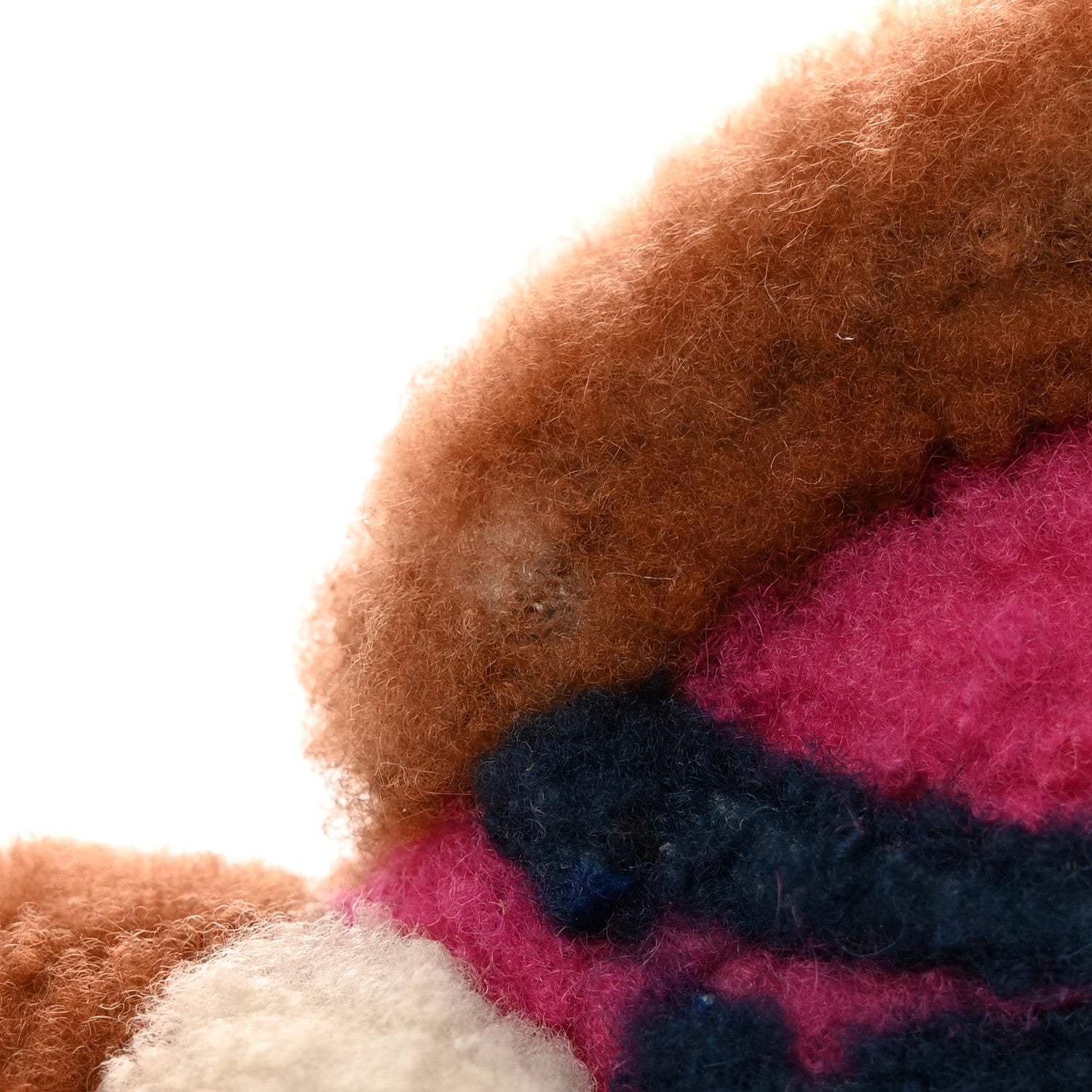 Louis Vuitton Shearling LV Teddy Bear Bag Charm Key Holder Black Pink 6 of 7