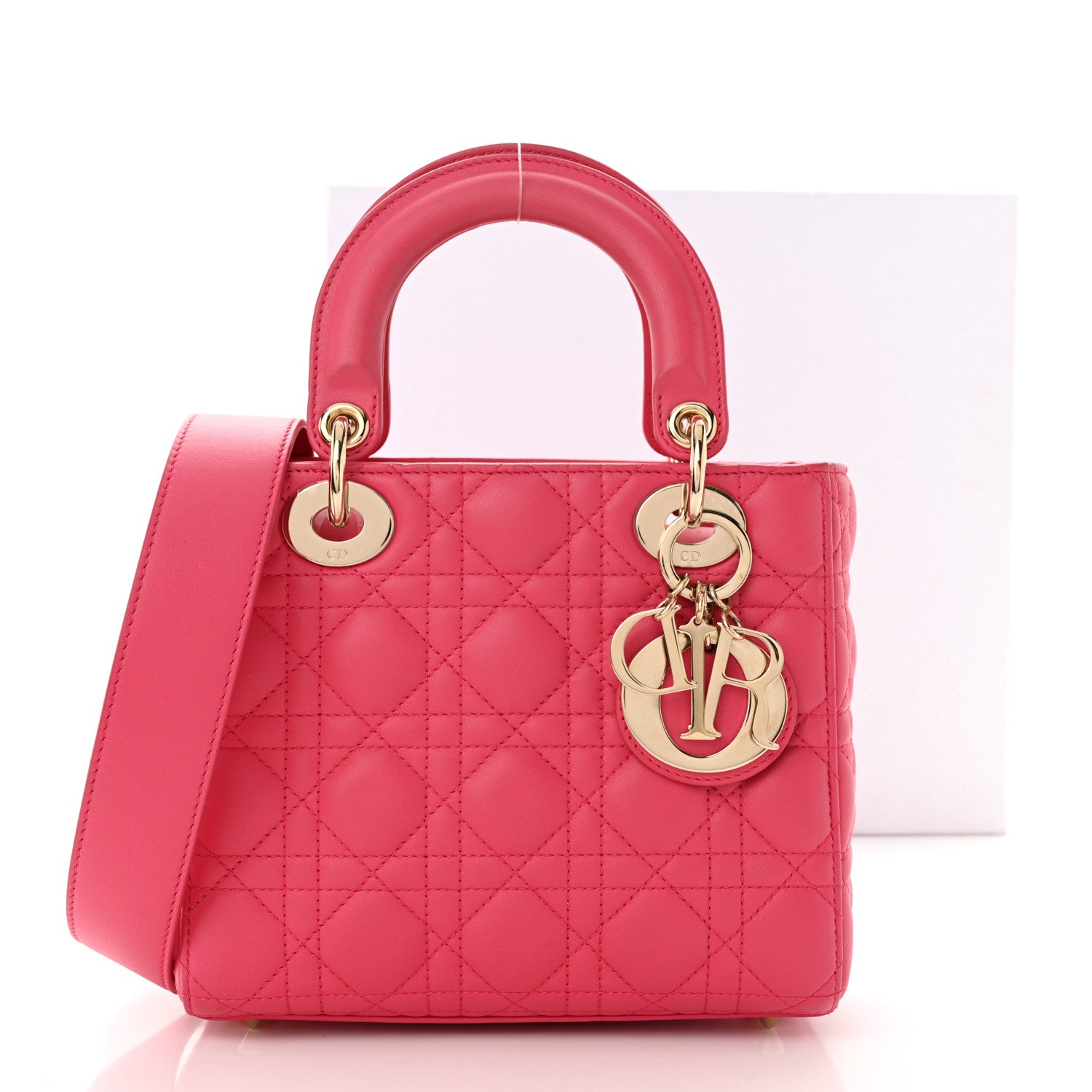 Christian Dior Lambskin Cannage Small My ABCDior Warm Fuchsia 11 of 11