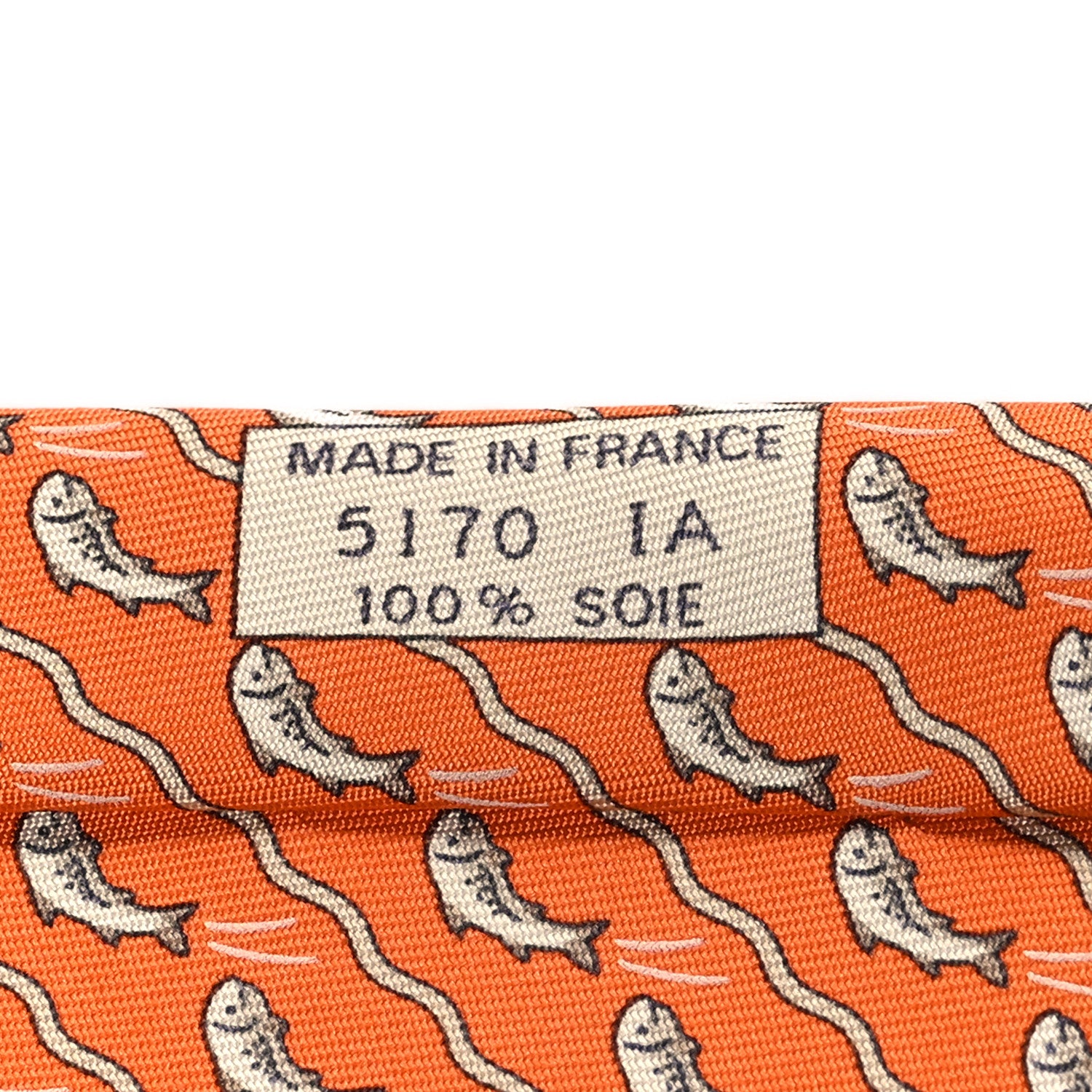 Hermes Silk Mens Tie Orange 4 of 5