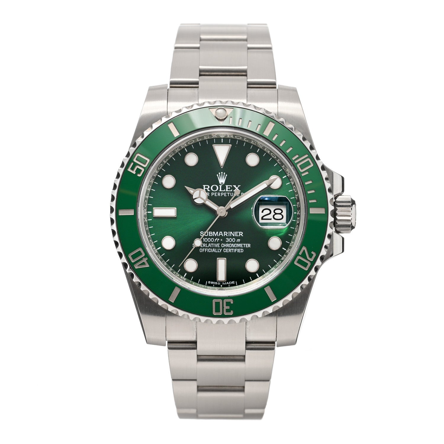 Rolex Stainless Steel 40mm Oyster Perpetual Submariner Date Hulk Watch Green 116610LV 1 of 4