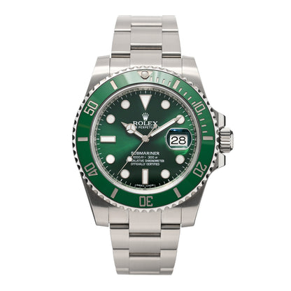 Rolex Stainless Steel 40mm Oyster Perpetual Submariner Date Hulk Watch Green 116610LV 1 of 4