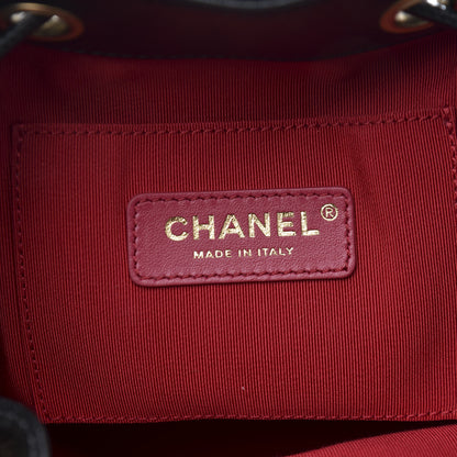 Chanel Shiny Aged Calfskin CC Chain Mini Drawstring Bag Black 10 of 13