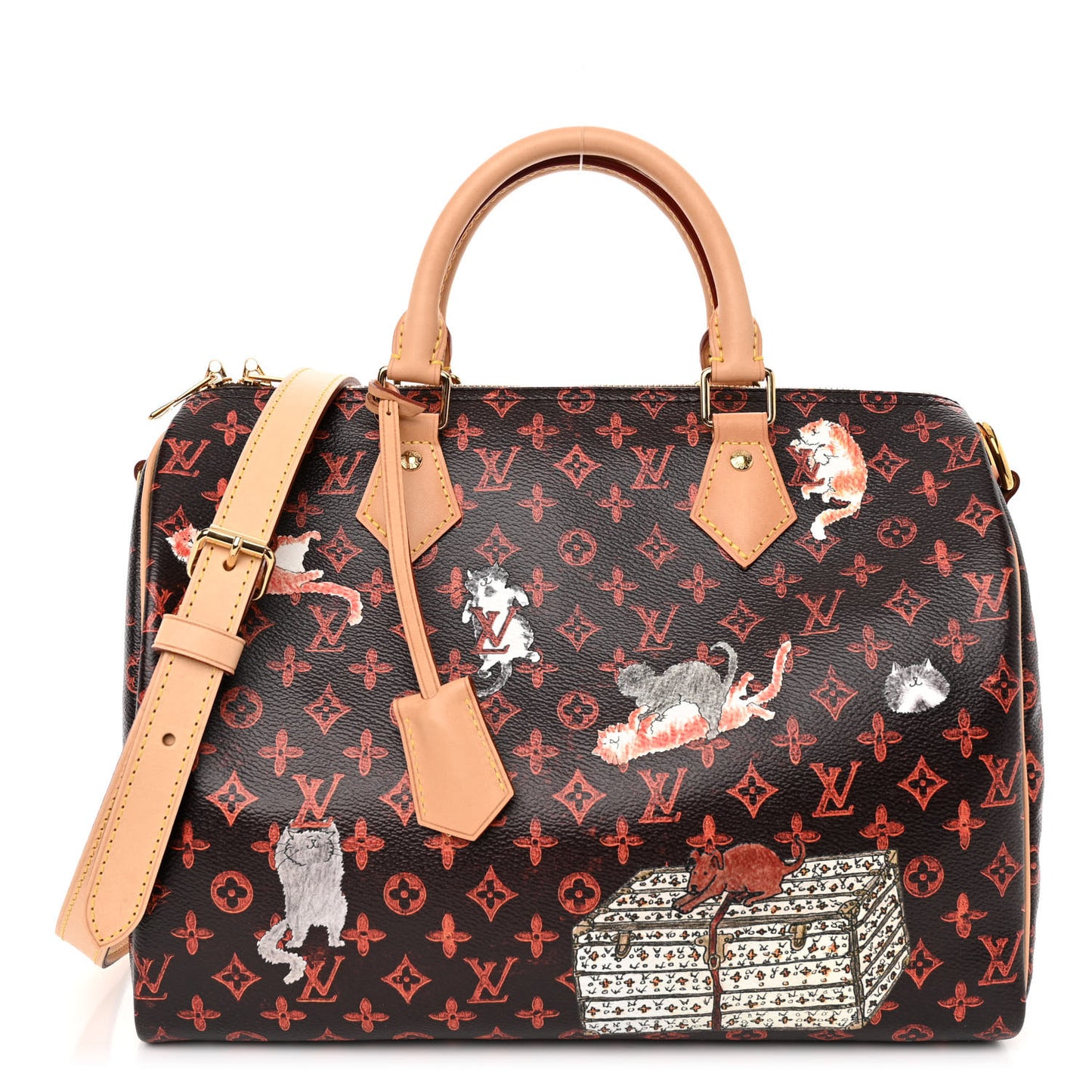 LOUIS VUITTON Catogram Speedy Bandouliere 30 Marron