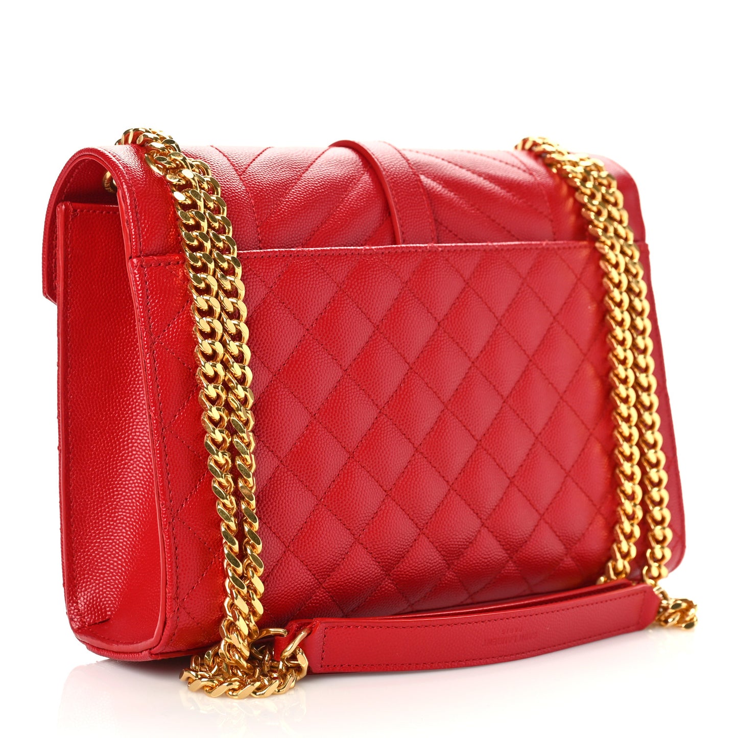 Grain De Poudre Textured Mixed Matelasse Triquilt Medium Monogram Satchel New Red