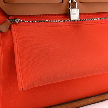 Hermes Toile Vache Hunter Herbag Zip 31 PM Orange Natural Orange Natural 12 of 21