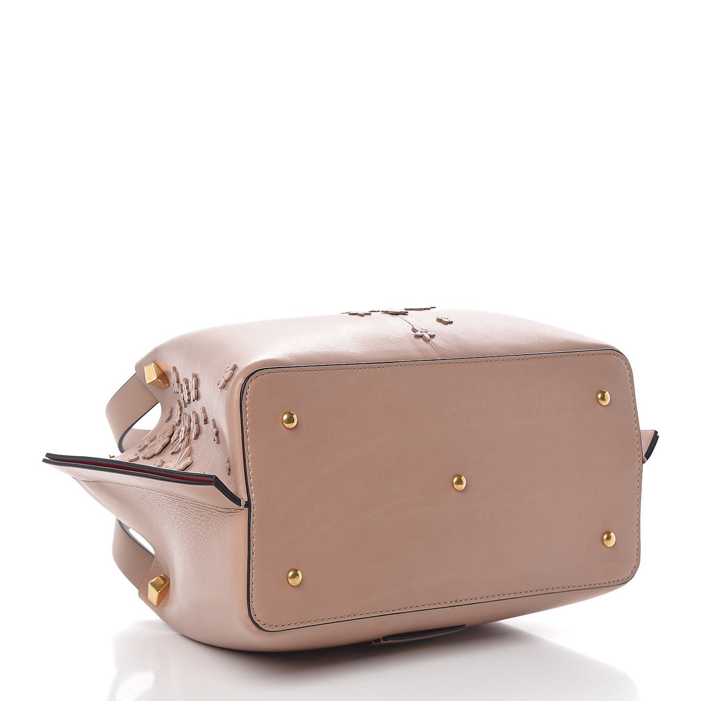 Smooht Calfskin Floral Small Go Logo Escape Shopper Poudre