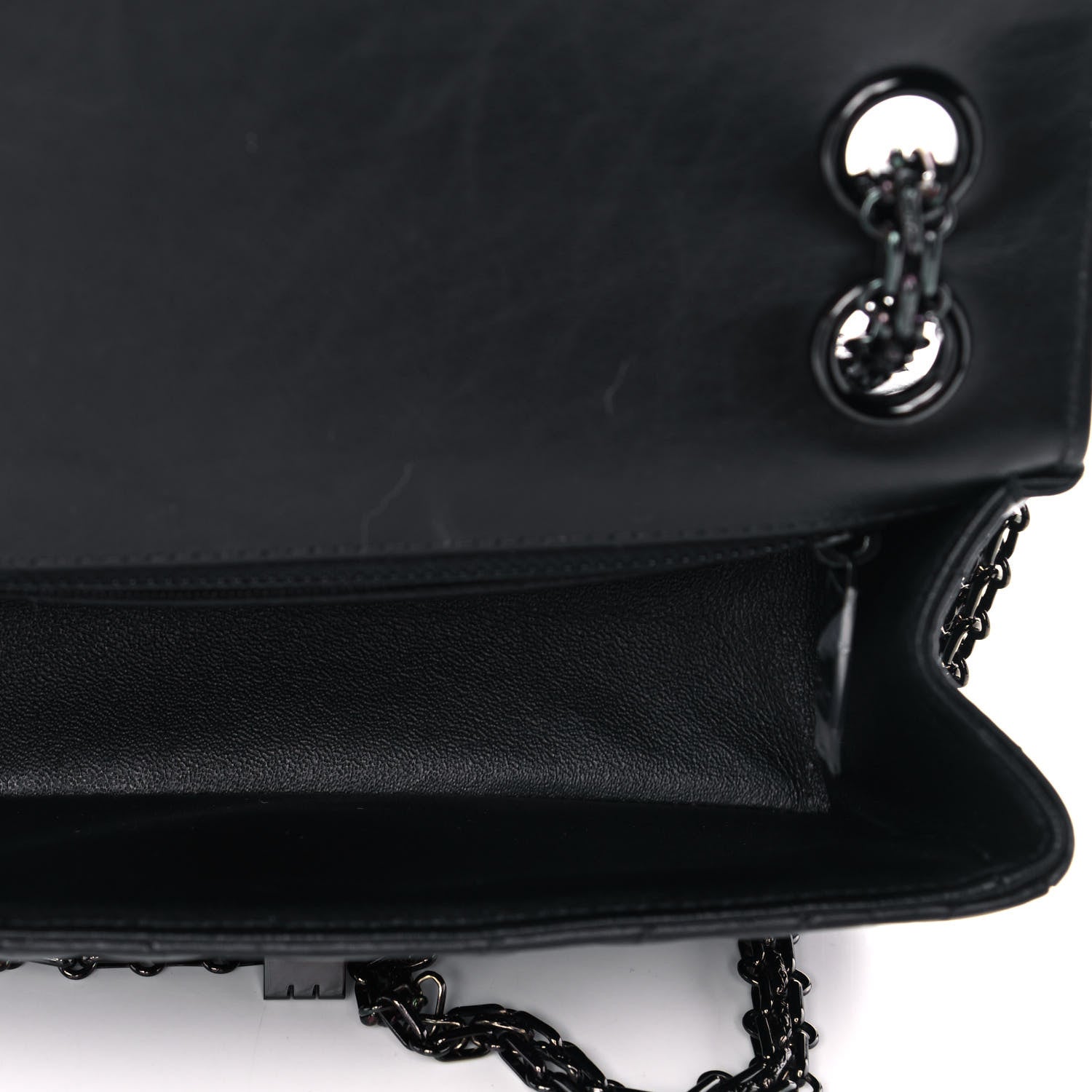 Chanel Aged Calfskin Chevron Quilted 2.55 Reissue Mini Flap So Black 5 of 10