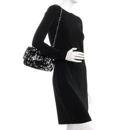 Chanel Sequin Summer Night Flap Black Silver 2 of 8