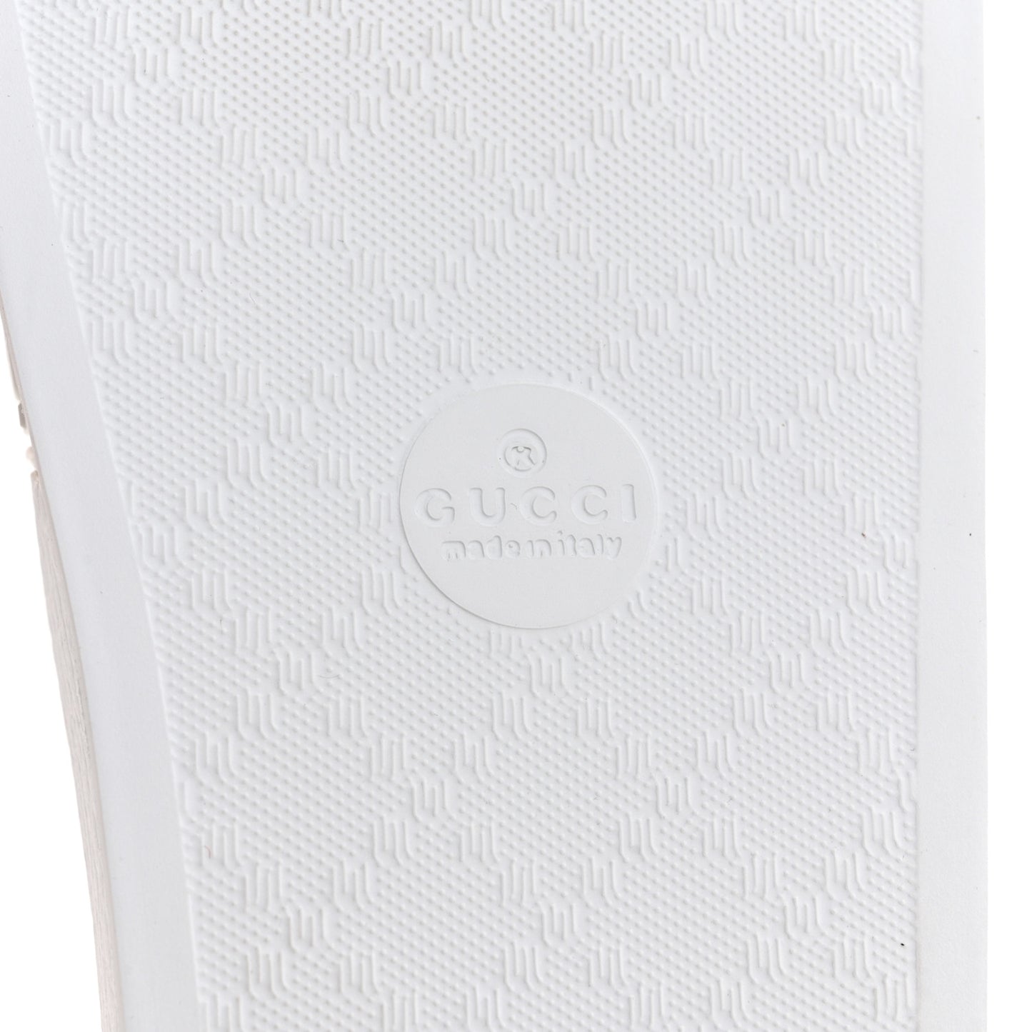Rubber GG Monogram Perforated Womens Slide Sandals 38 Great White