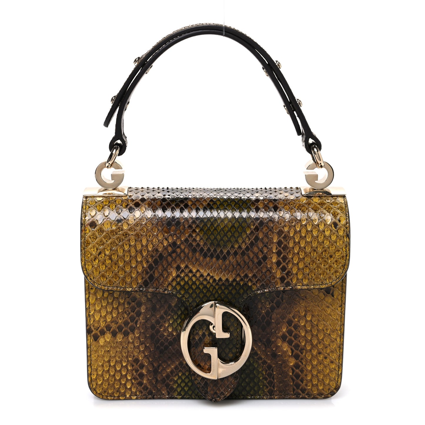 Snakeskin Small 1973 Top Handle Bag Yellow