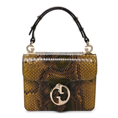 Gucci Snakeskin Small 1973 Top Handle Bag Yellow 1 of 10
