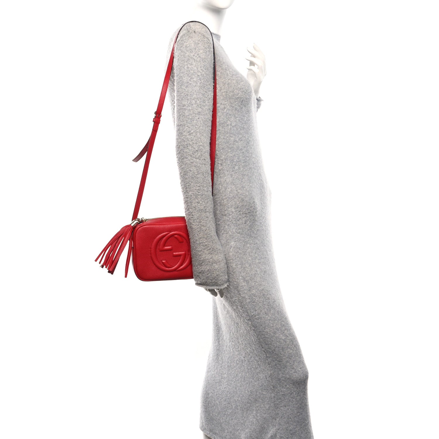 Gucci Pebbled Calfskin Small Soho Disco Bag Tabasco Red 2 of 10