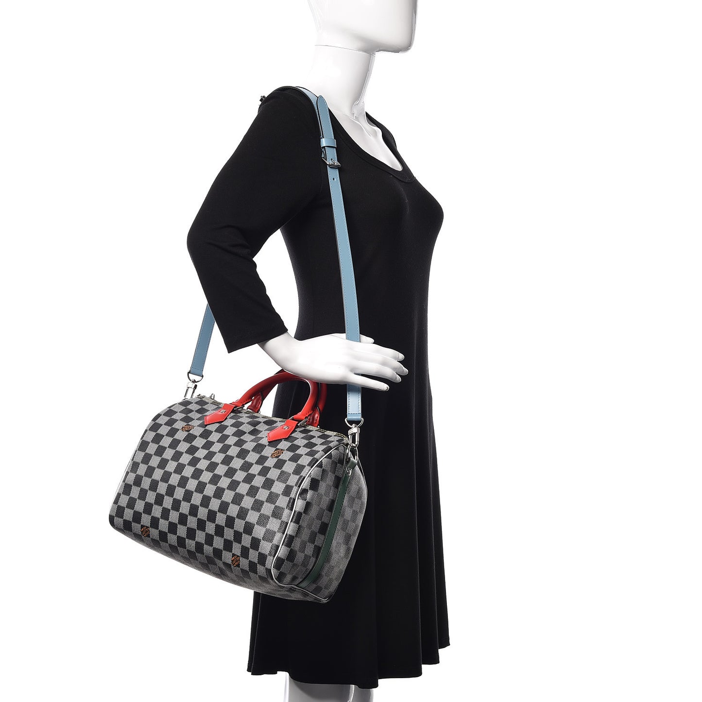 Damier Speedy Bandouliere 30 Black White