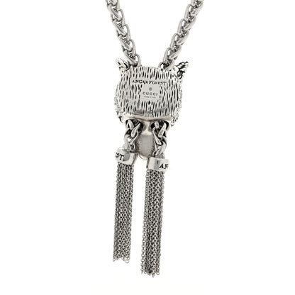 Gucci Sterling Silver Anger Forest Wolf Lariat Necklace 4 of 4