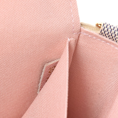 Louis Vuitton Damier Azur Pochette Felicie Chain Wallet Rose Ballerine 9 of 13
