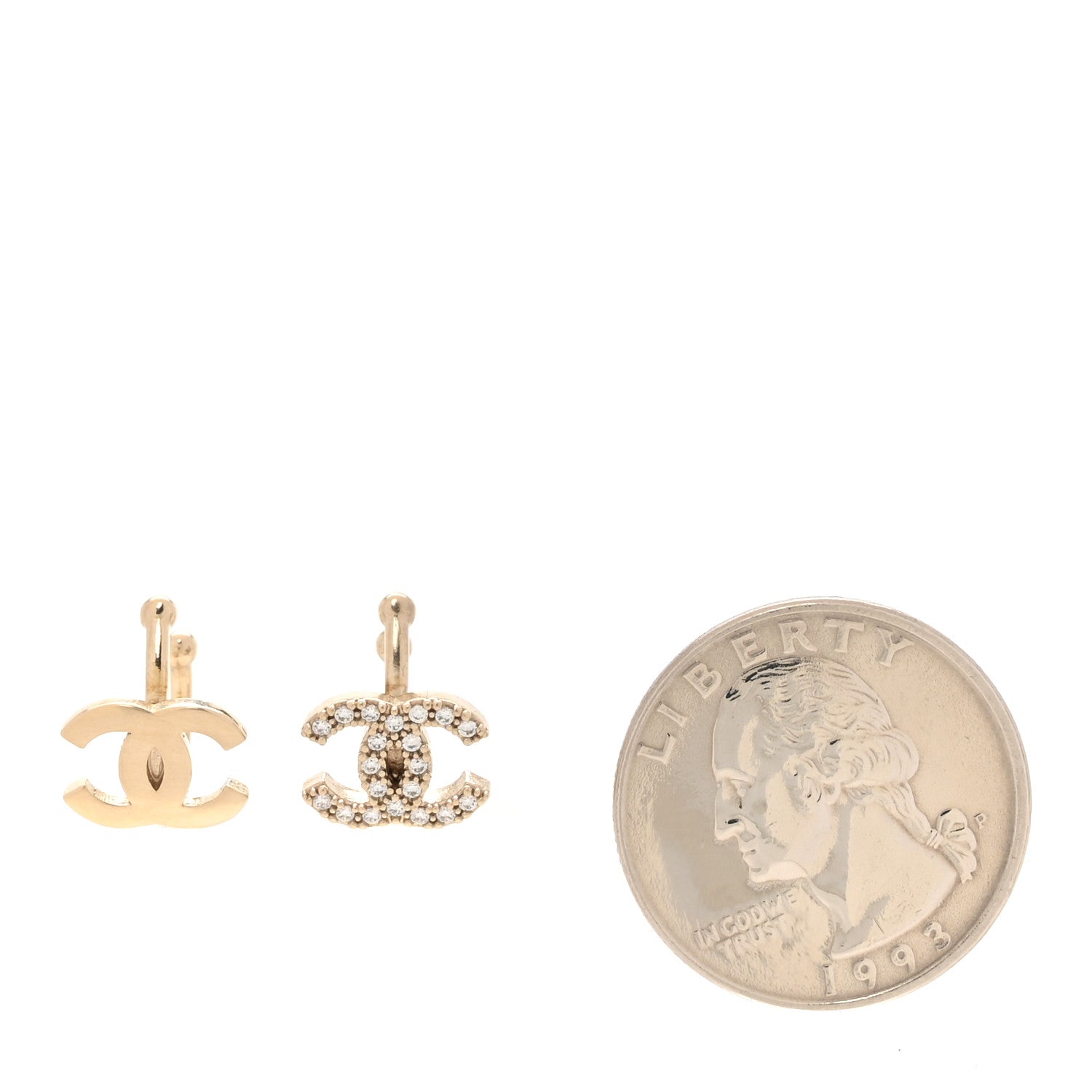 Chanel Metal Strass Lip Ring Set Gold 2 of 6