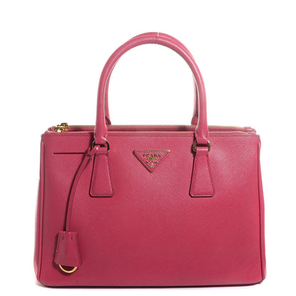 Prada Saffiano Lux Small Double Zip Tote Peonia 1 of 10