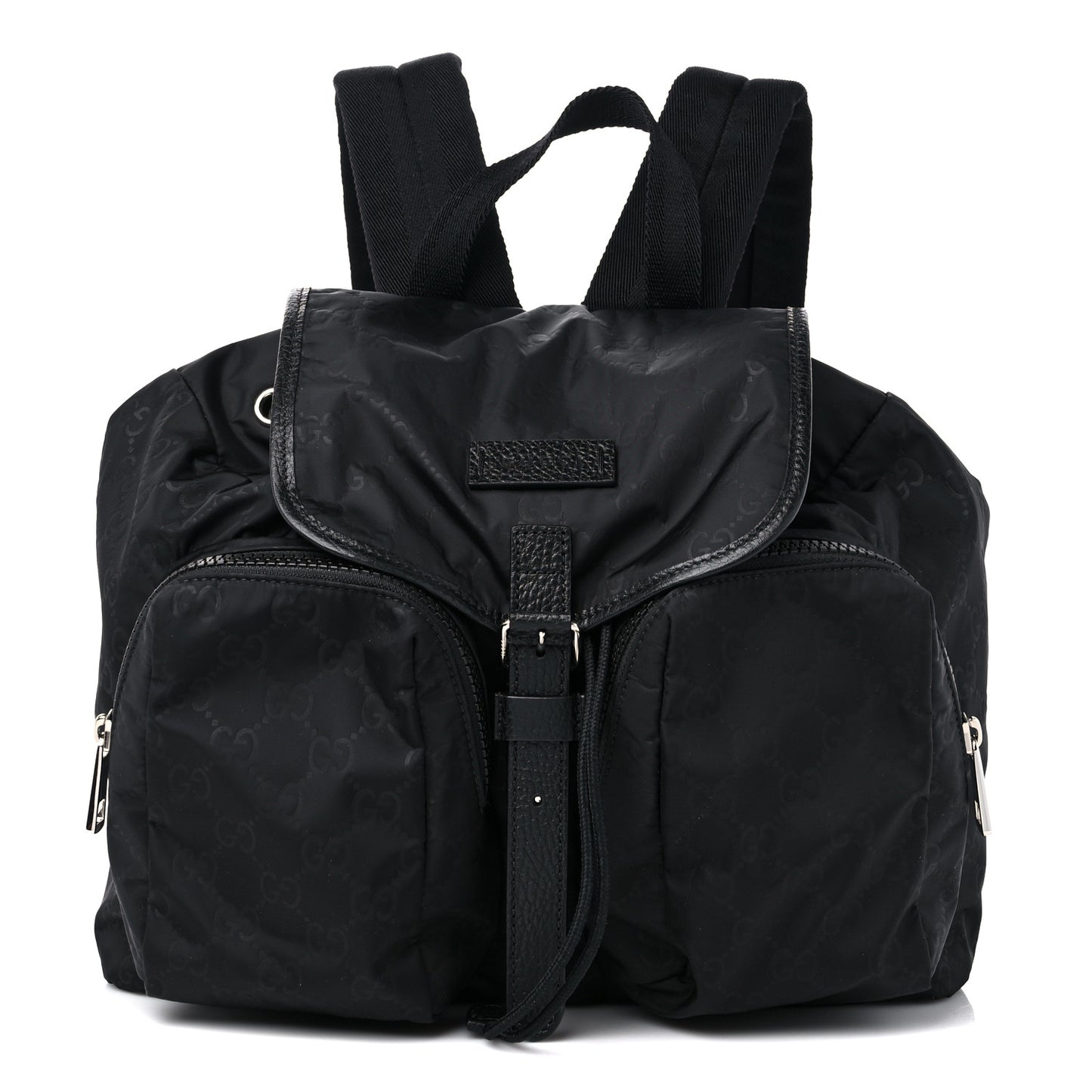 Nylon Monogram Medium Light Single Buckle Backpack Black