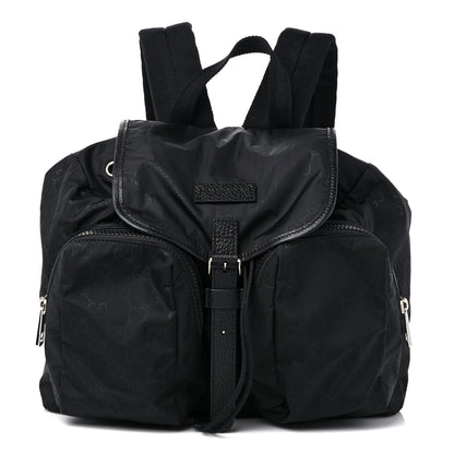 Gucci Nylon Monogram Medium Light Single Buckle Backpack Black 1 of 9