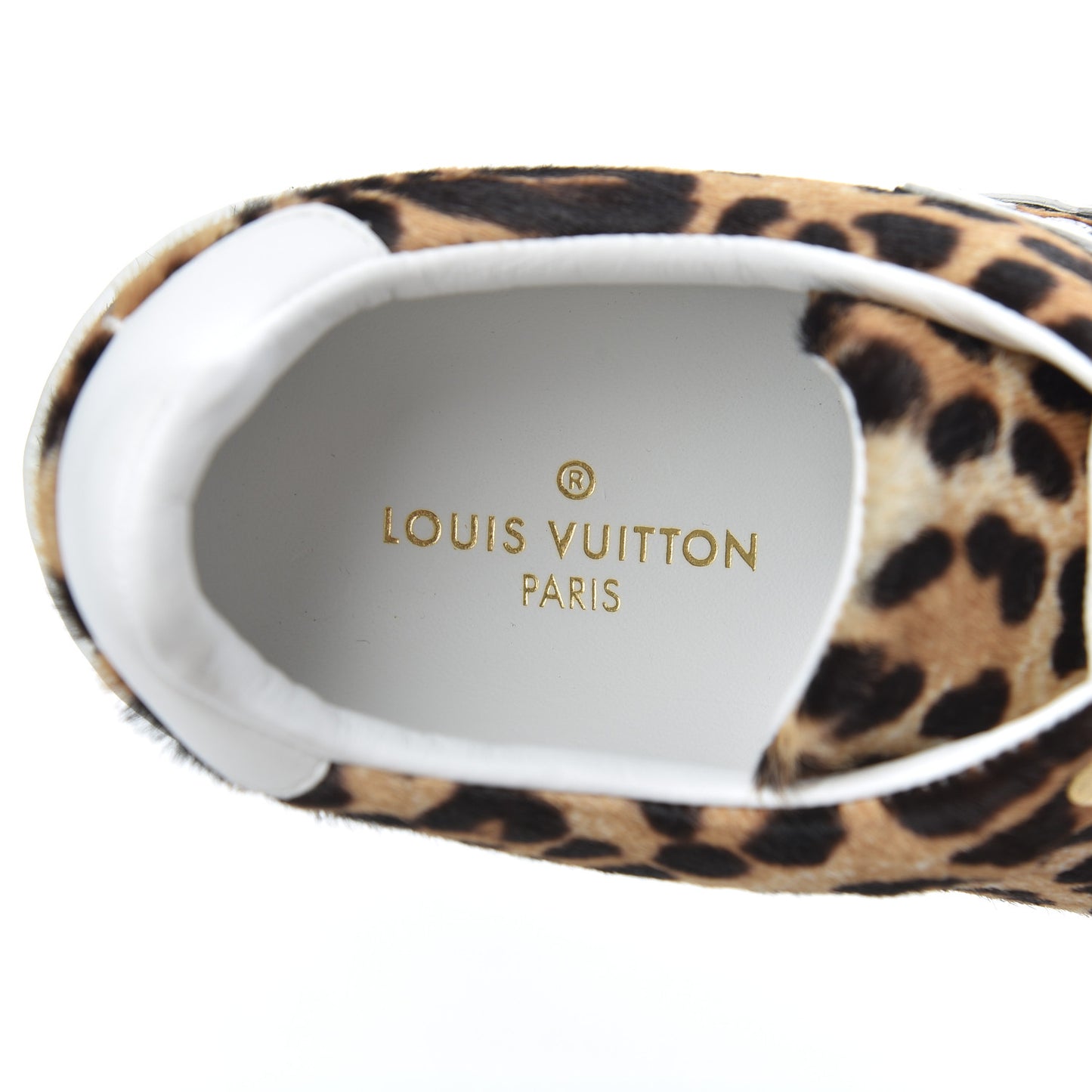 Calfskin Pony Hair Leopard Monogram Frontrow Sneakers 36
