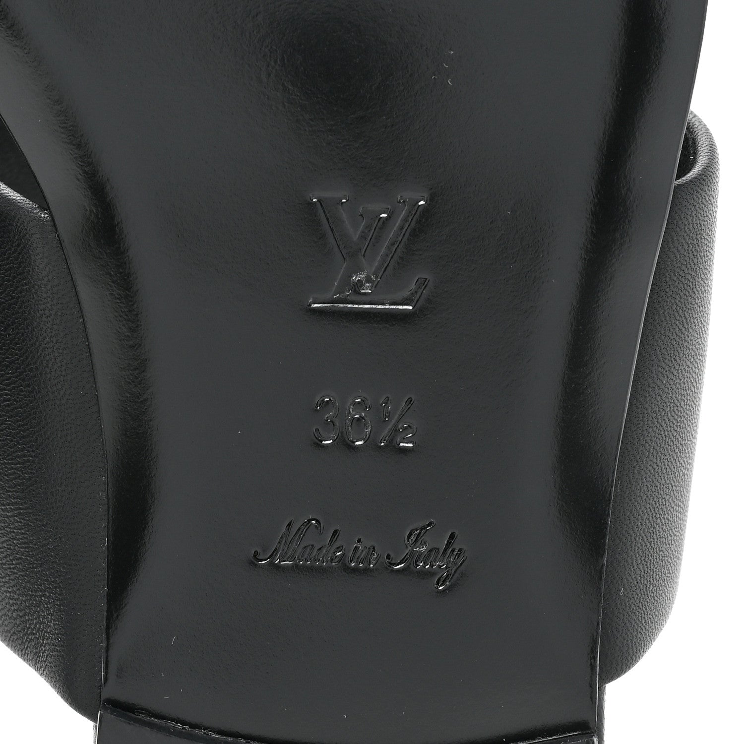 Louis Vuitton Lambskin Embossed Monogram Drapy Flat Thong Sandal 36.5 Black 6 of 8