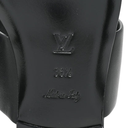 Louis Vuitton Lambskin Embossed Monogram Drapy Flat Thong Sandal 36.5 Black 6 of 8