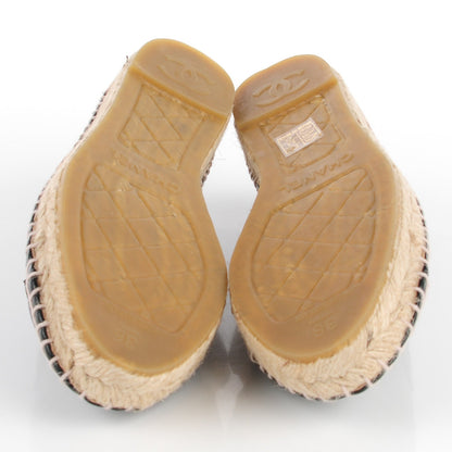 Chanel Lambskin CC Espadrilles 36 Black 5 of 9
