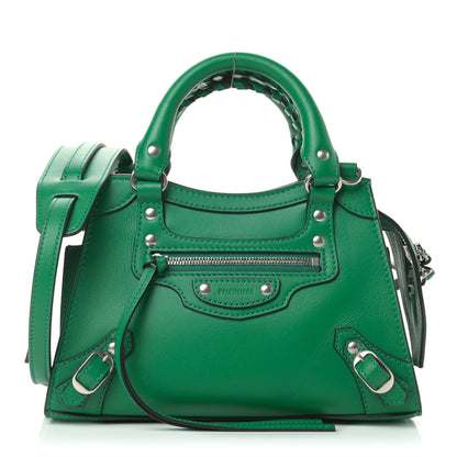 Balenciaga Smooth Calfskin Neo Classic Silver Hardware Mini City Grass Green 1 of 9