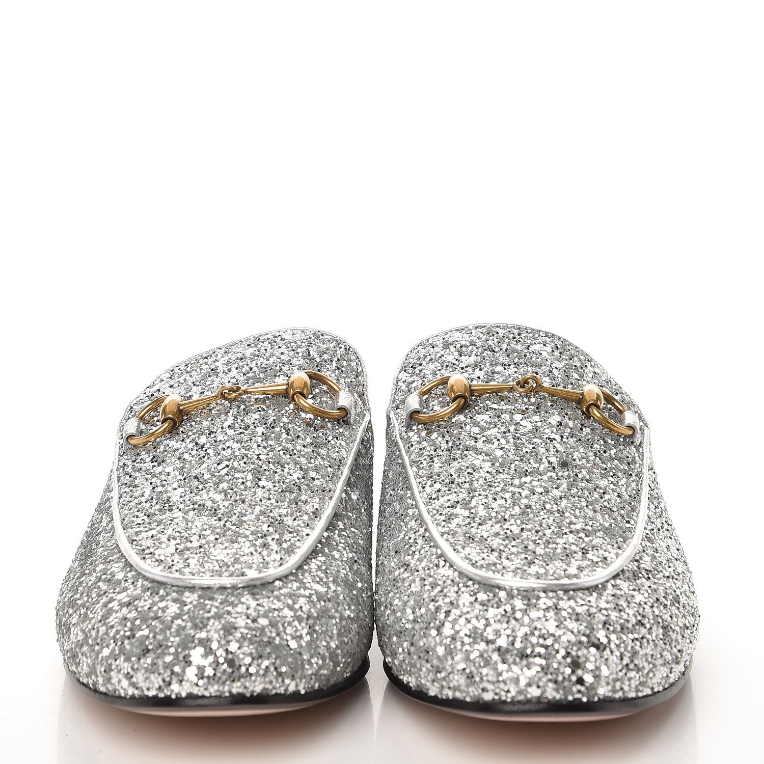 Gucci Glitter Princetown Slippers 38.5 Silver 3 of 10