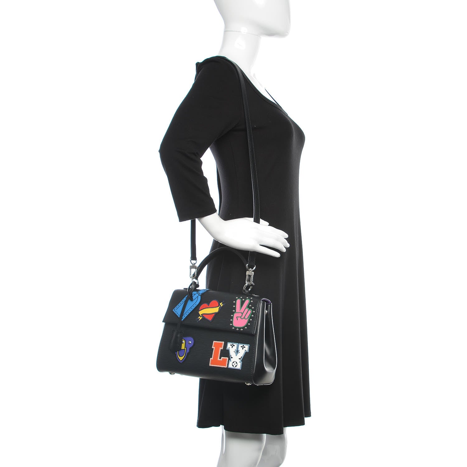 Louis Vuitton Epi Stickers Cluny BB Black 2 of 11