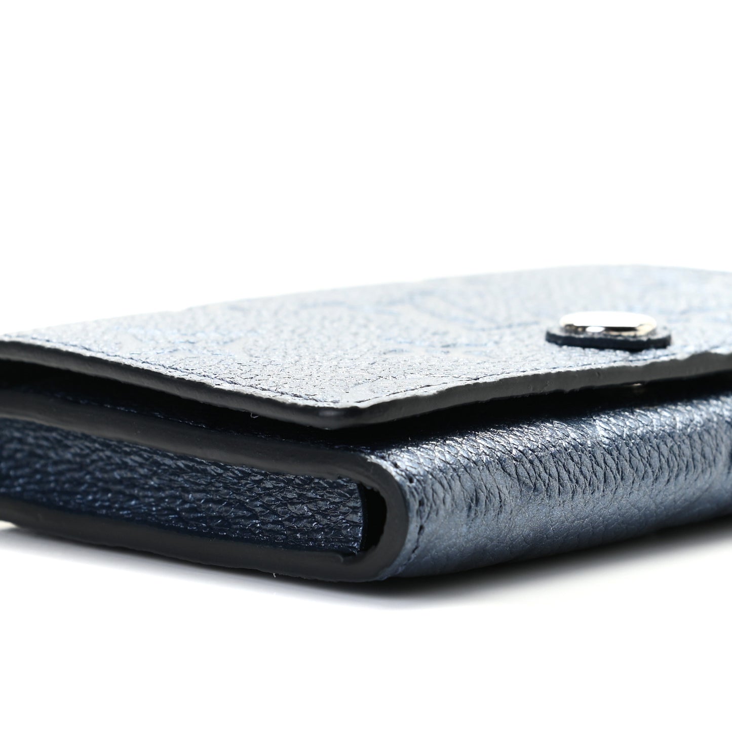 Metallic Monogram Business Card Holder Navy Nacre