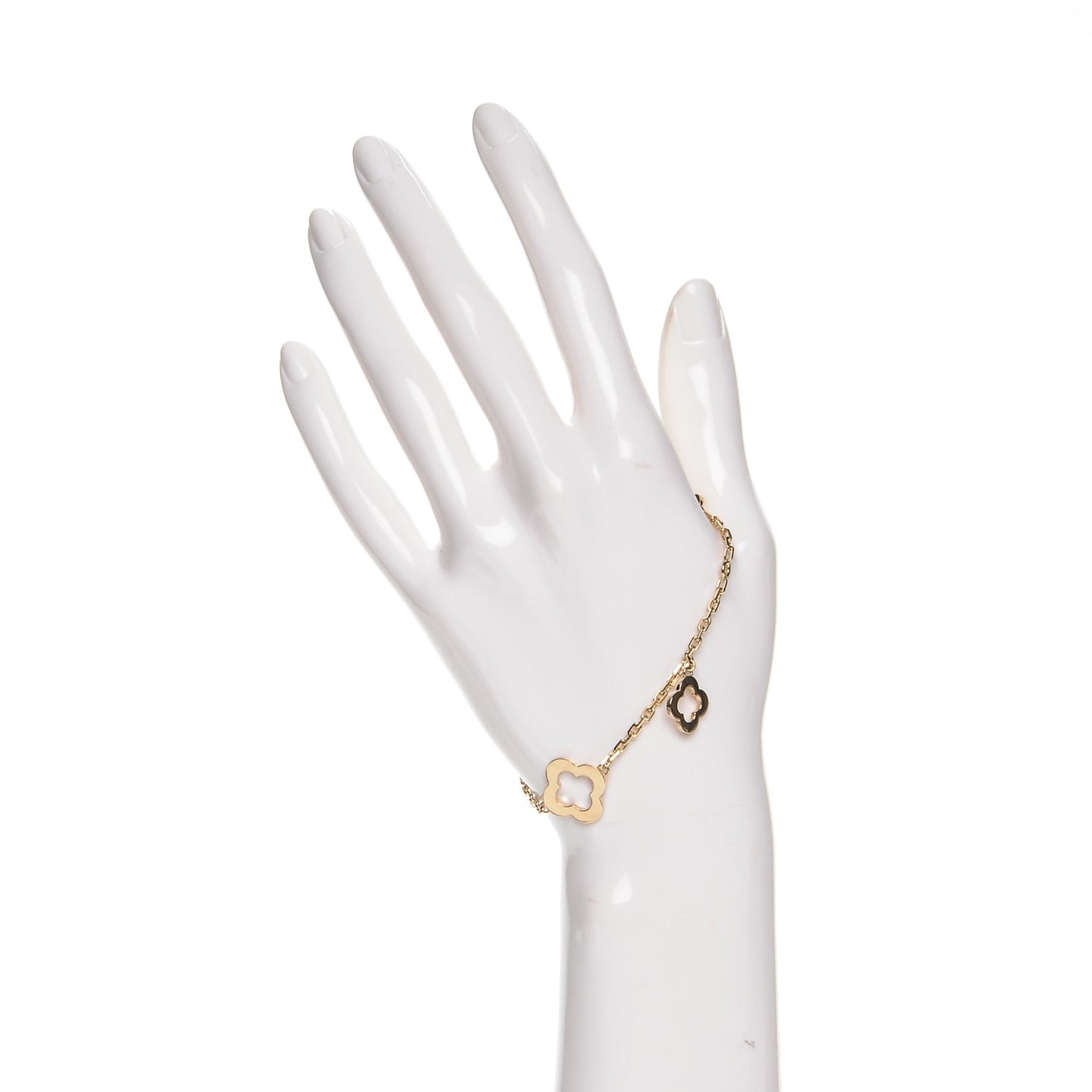 18K Yellow Gold 3 Motifs Byzantine Alhambra Bracelet
