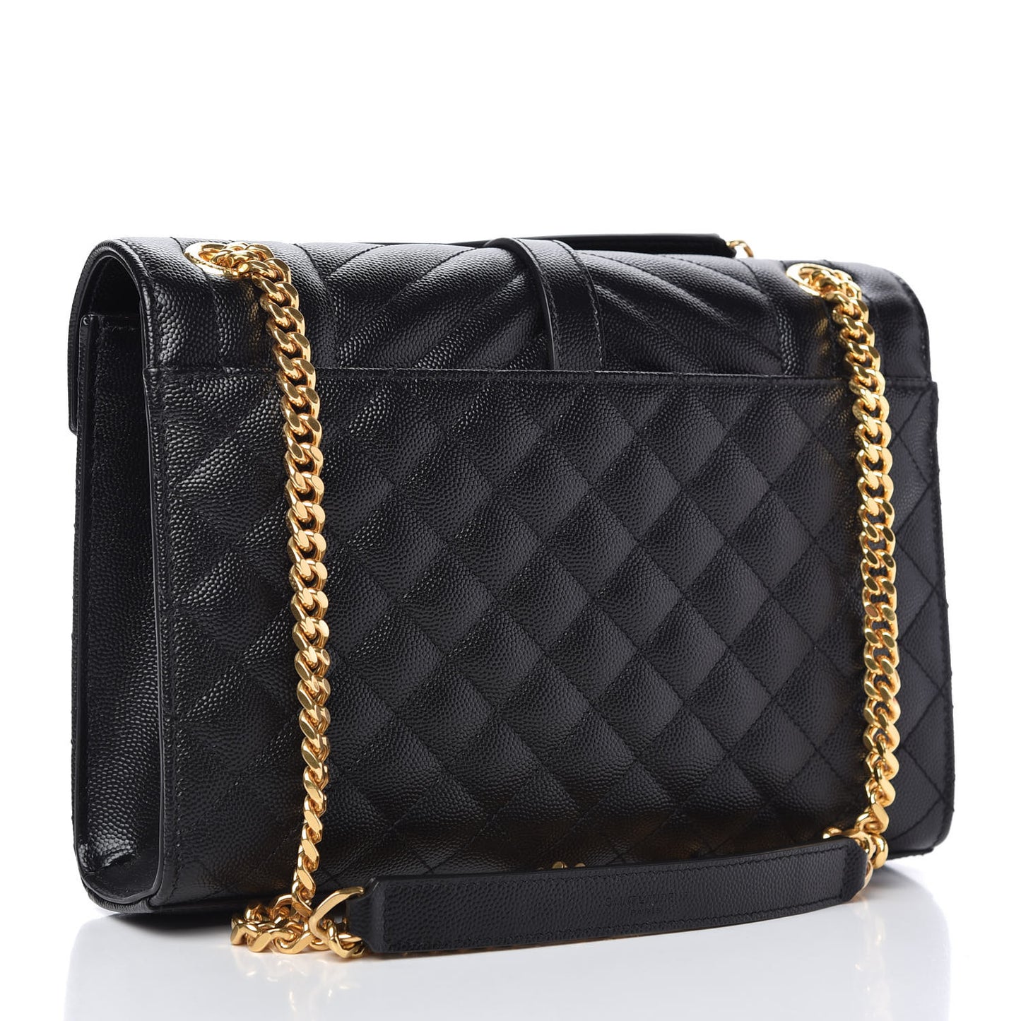 Grain De Poudre Textured Mixed Matelasse Triquilt Medium Monogram Satchel Black