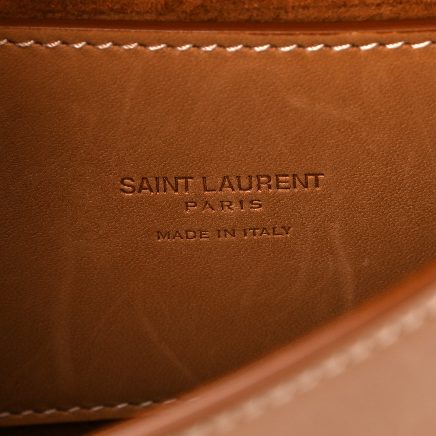Smooth Vintage Calfskin Small Kaia Satchel Brown Gold