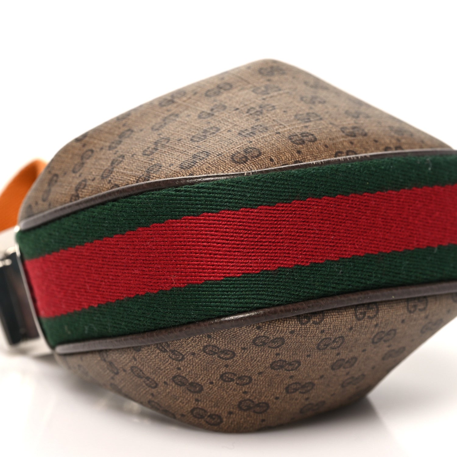 Gucci GG Supreme Monogram Textured Calfskin Web Mini Attache Hobo Beige Ebony New Acero 8 of 9
