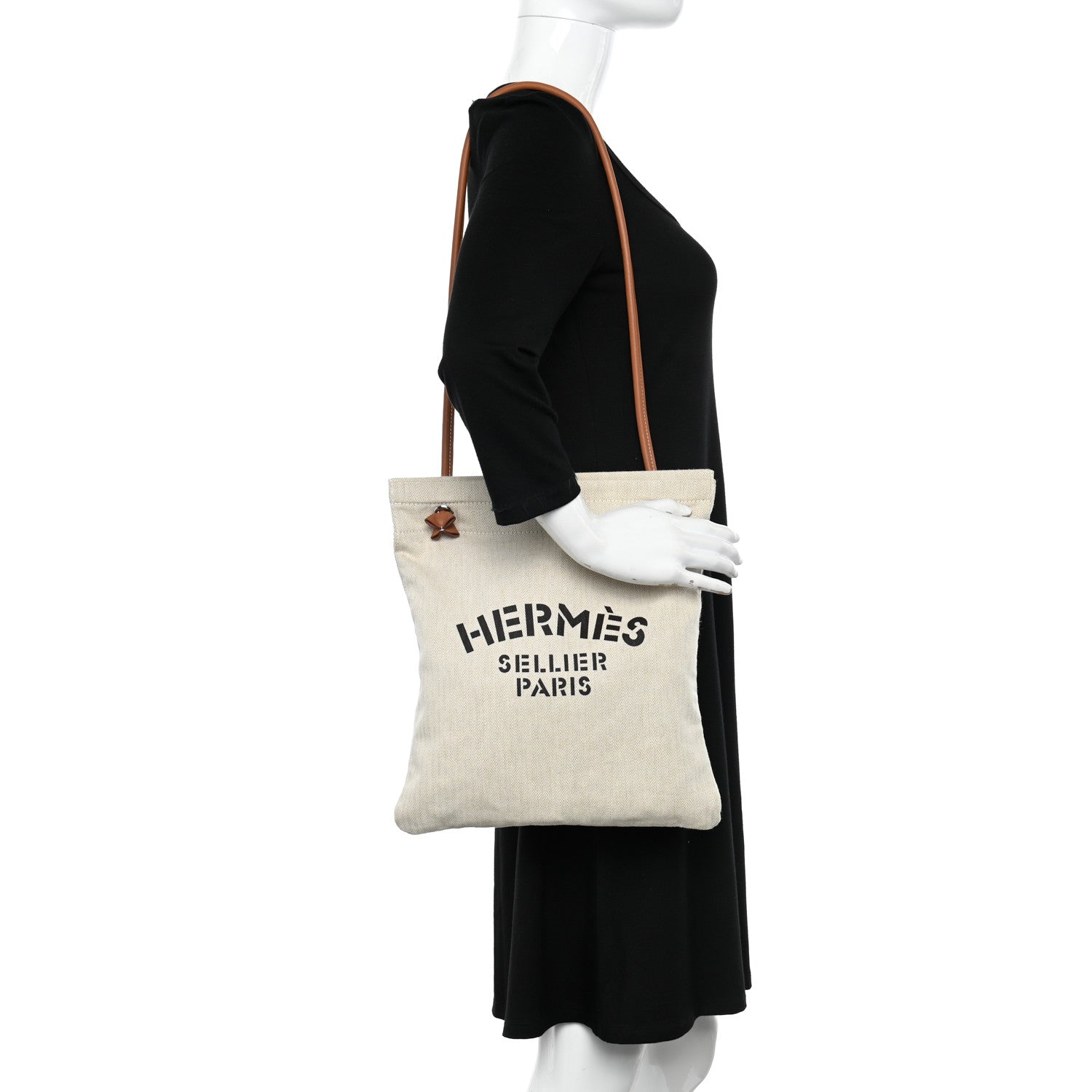 Hermes Canvas Swift Aline Grooming Bag Gold 2 of 10