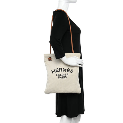 Hermes Canvas Swift Aline Grooming Bag Gold 2 of 10