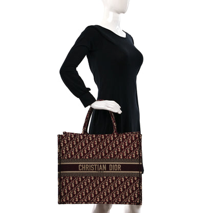 Christian Dior Oblique Large Book Tote Burgundy Multicolor 2 of 9