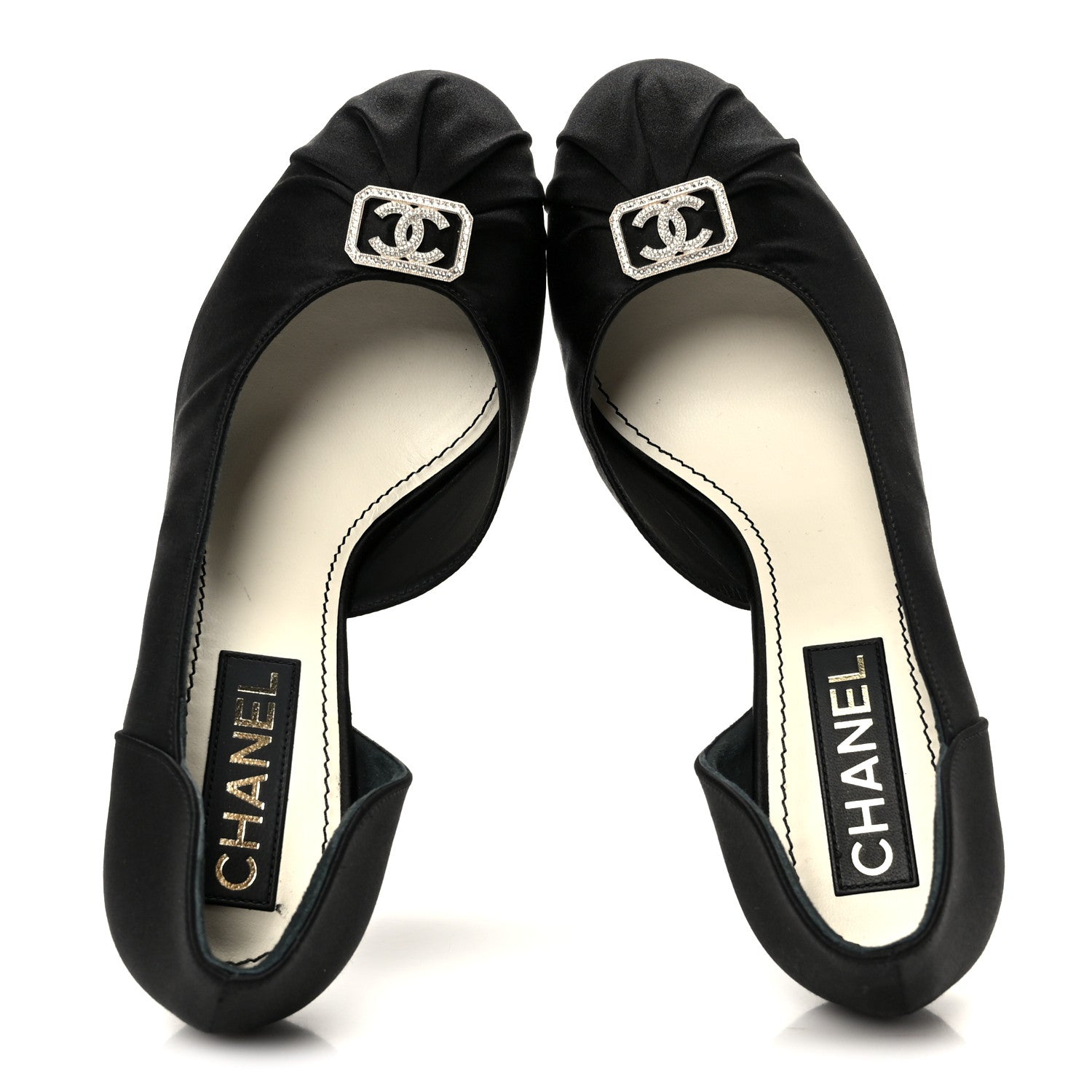 Chanel Satin Strass CC Pumps 40 Black 2 of 10