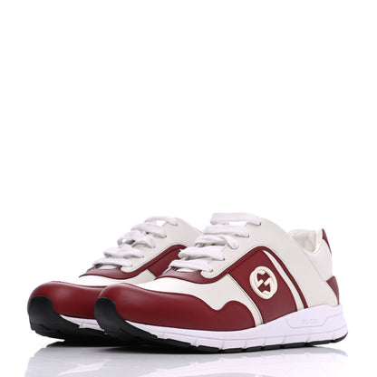 Gucci Calfskin Womens Interlocking G Sneakers 40 White Rosso 3 of 9