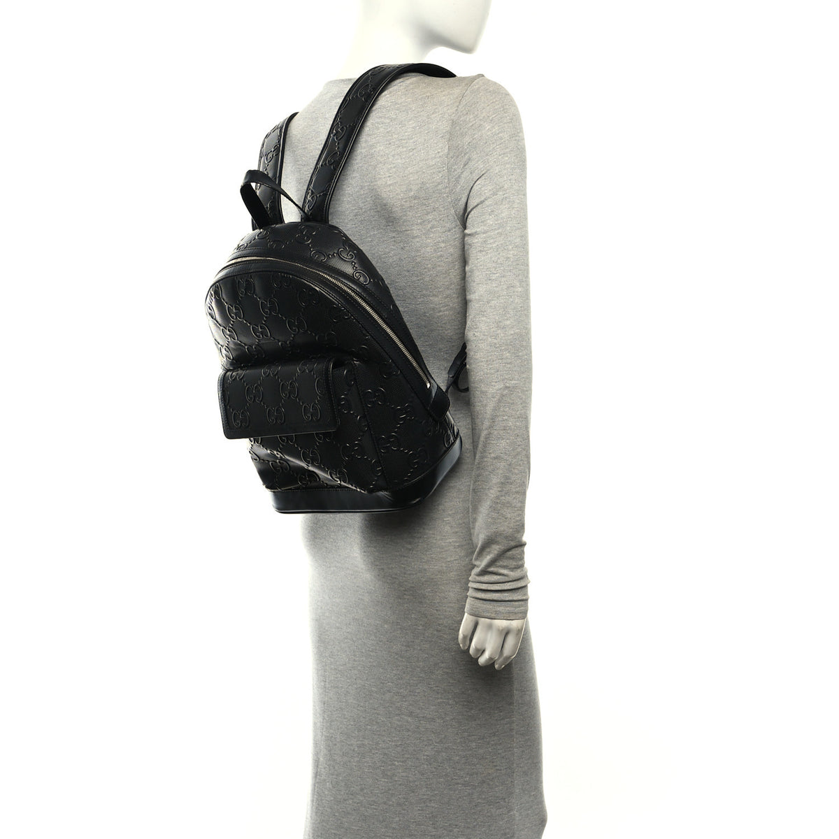 Calfskin GG Tennis Embossed Backpack Black