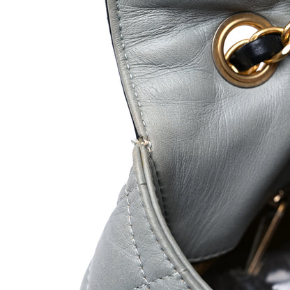 Chanel Lambskin Quilted Mademoiselle East West Flap Light Grey 14 of 15