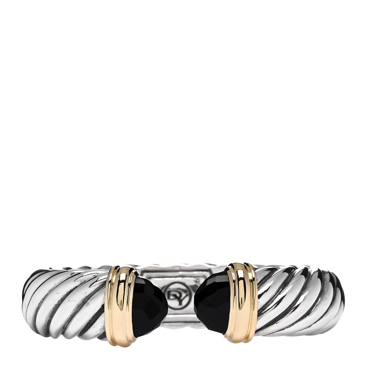 Sterling Silver 18K Yellow Gold Black Onyx 15mm Waverly Bracelet