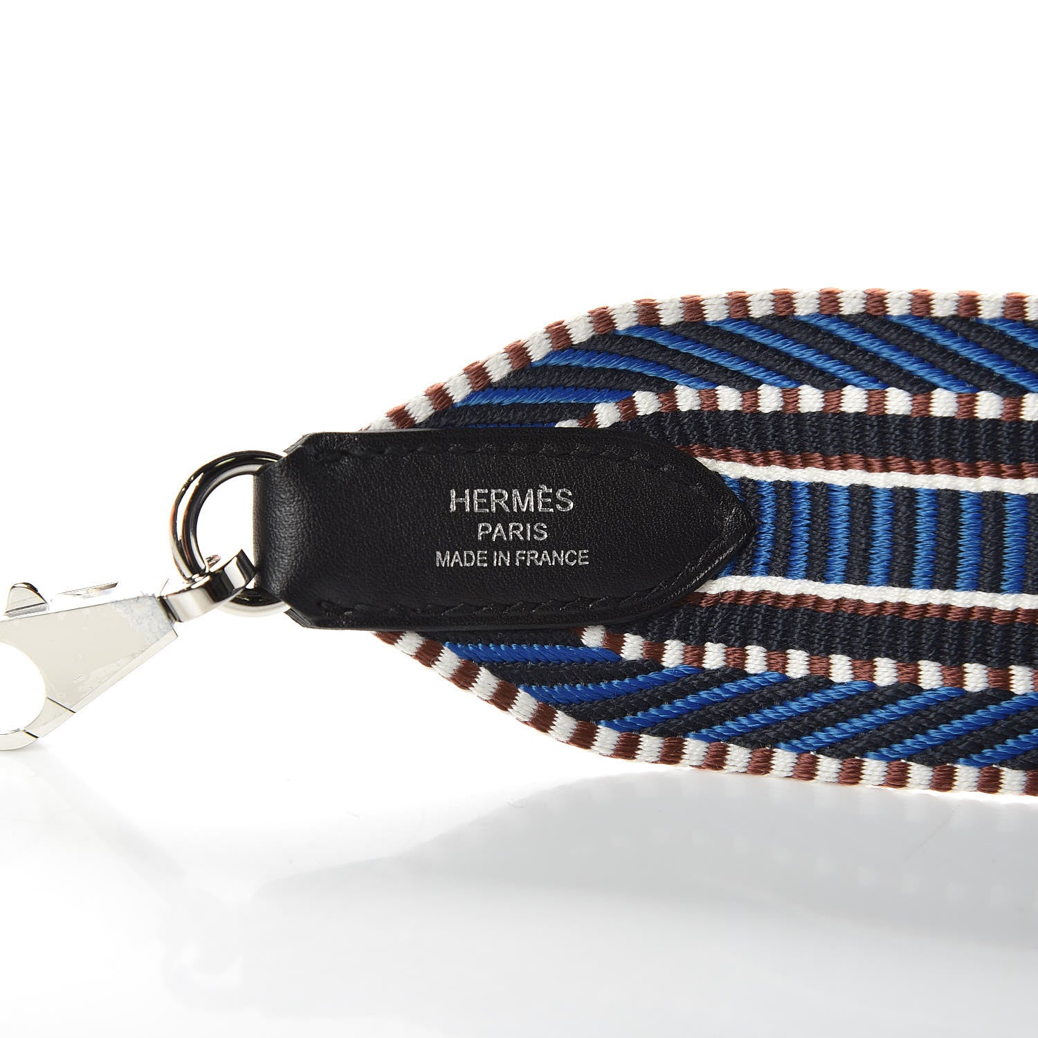 Hermes Toile Swift 50mm Sangle Cavale Shoulder Strap Bleu Zellige Indigo Black 3 of 5